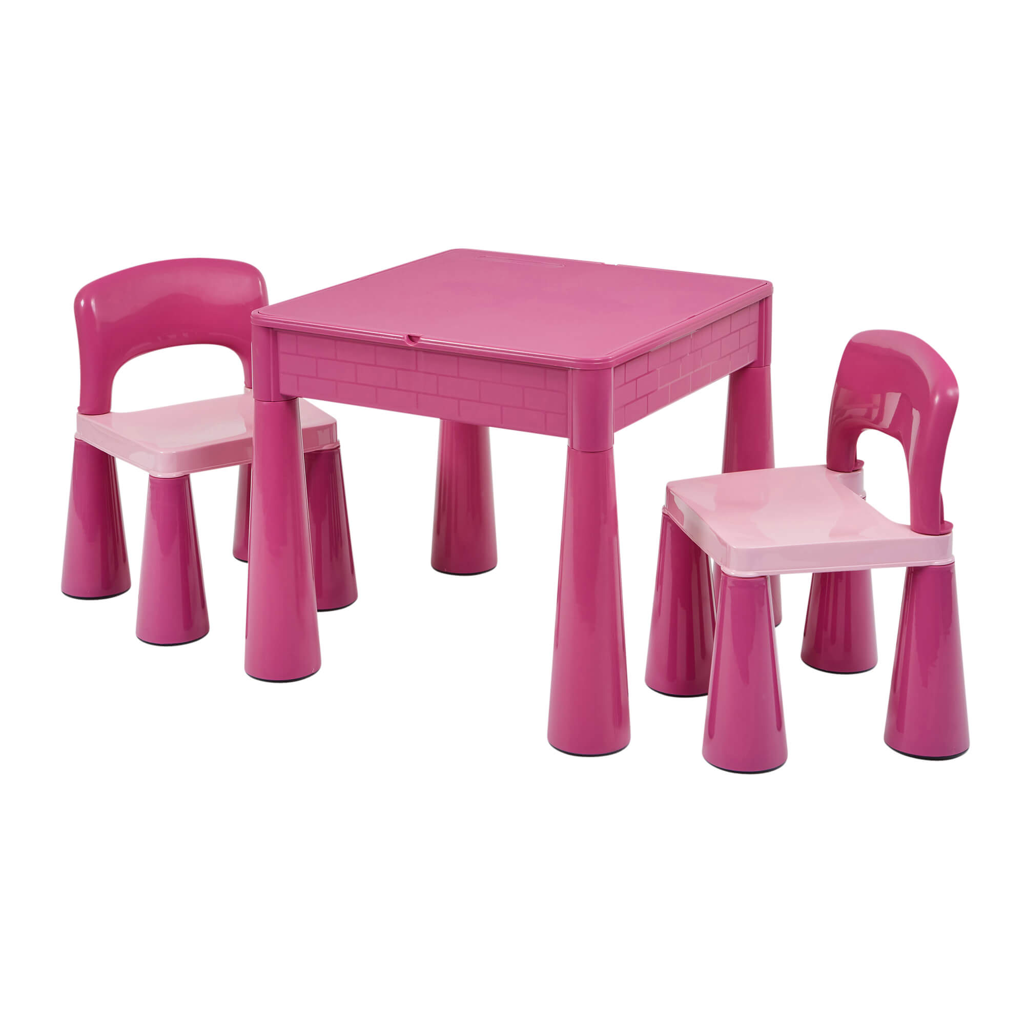 Children s Versatile Modern Sturdy Plastic Table 2 Chairs Set Pink www.littlehelper