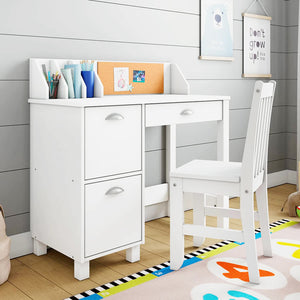 Montessori Scratch-resistant Homework Desk | Bookshelf & Chair | White | 5 Years+