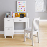 Montessori Scratch-resistant Homework Desk | Bookshelf | Storage & Chair | White | 5 Years+