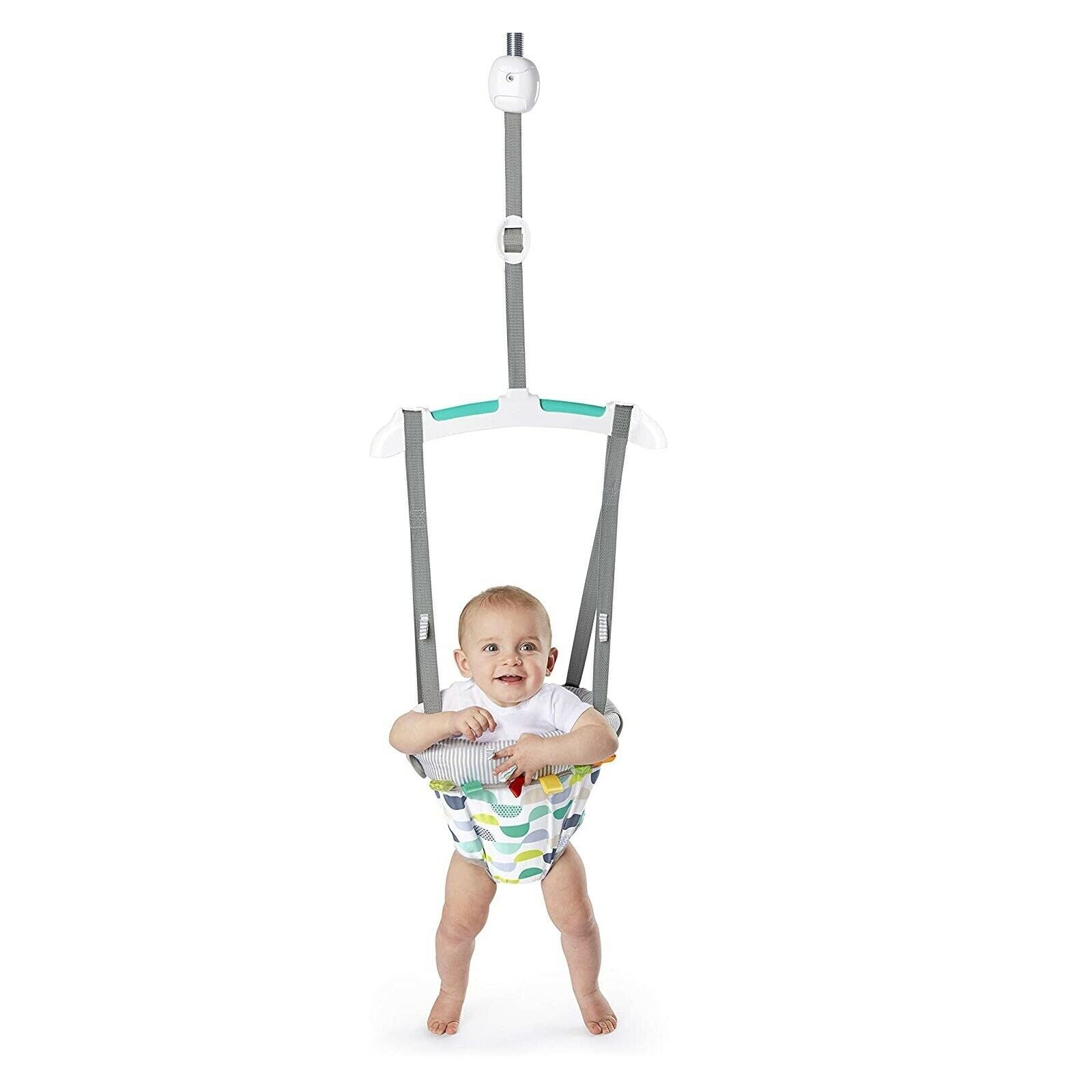 Spine Supporting Baby Door Bouncer with Tactile Taggies 6 12 months www.littlehelper