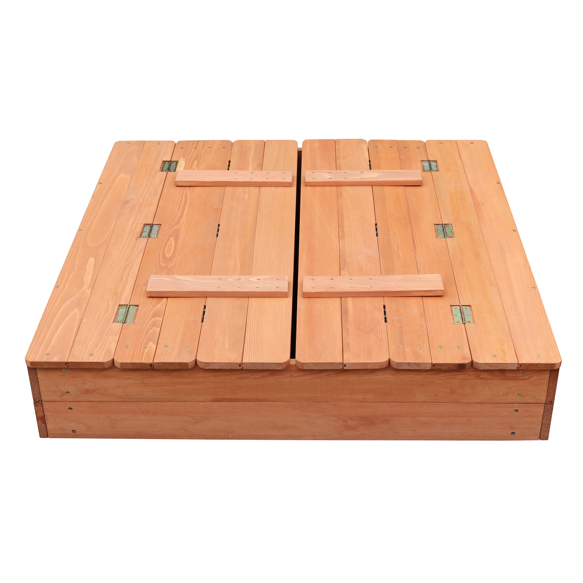 Kids Wooden Sandpit with Lid and Seats Waterproof Cover 1m Square www.littlehelper