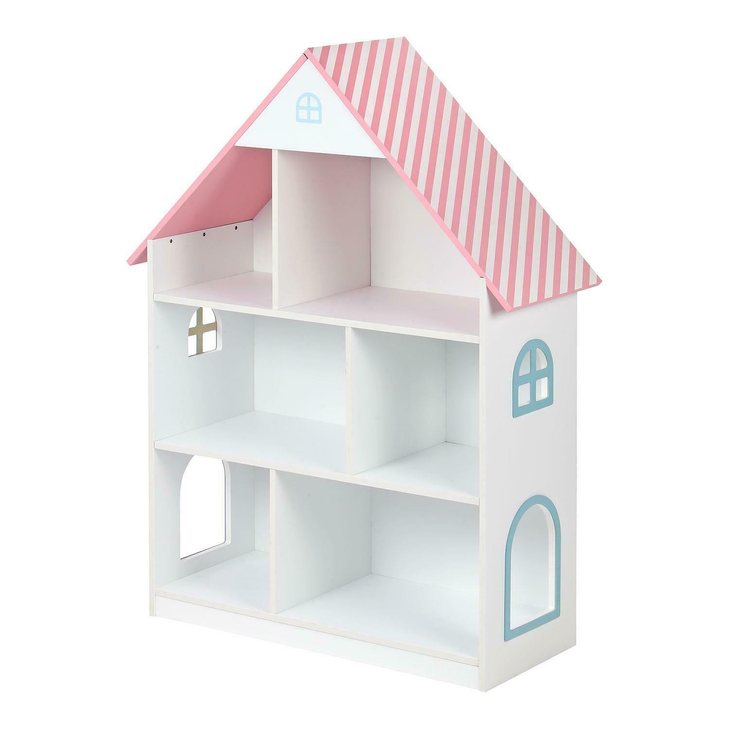 Pink and white dolls house online