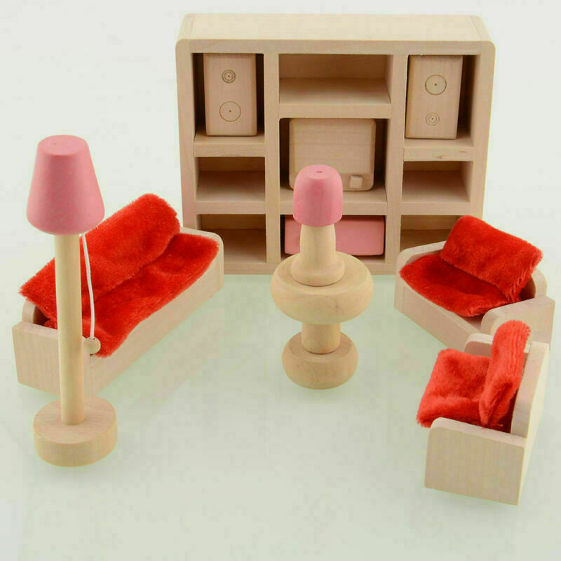 Montessori Dollhouse Furniture Sets Natural Pink Choice of Sets www.littlehelper