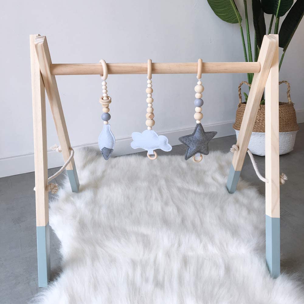 Eco Friendly 100 Natural Wooden Baby Gym Folding Grey 3m www.littlehelper